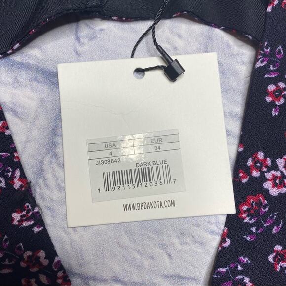 NEW JACK by BB Dakota Swish Swish Deep Blue Ditsy Printed Maxi Jumpsuit - Picture 5 of 10